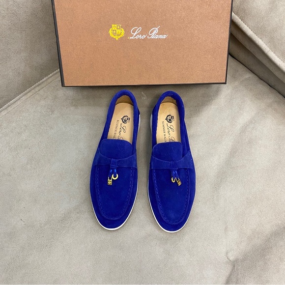 Loro Piana Royal Blue Women's Loafers - Picture 2 of 5